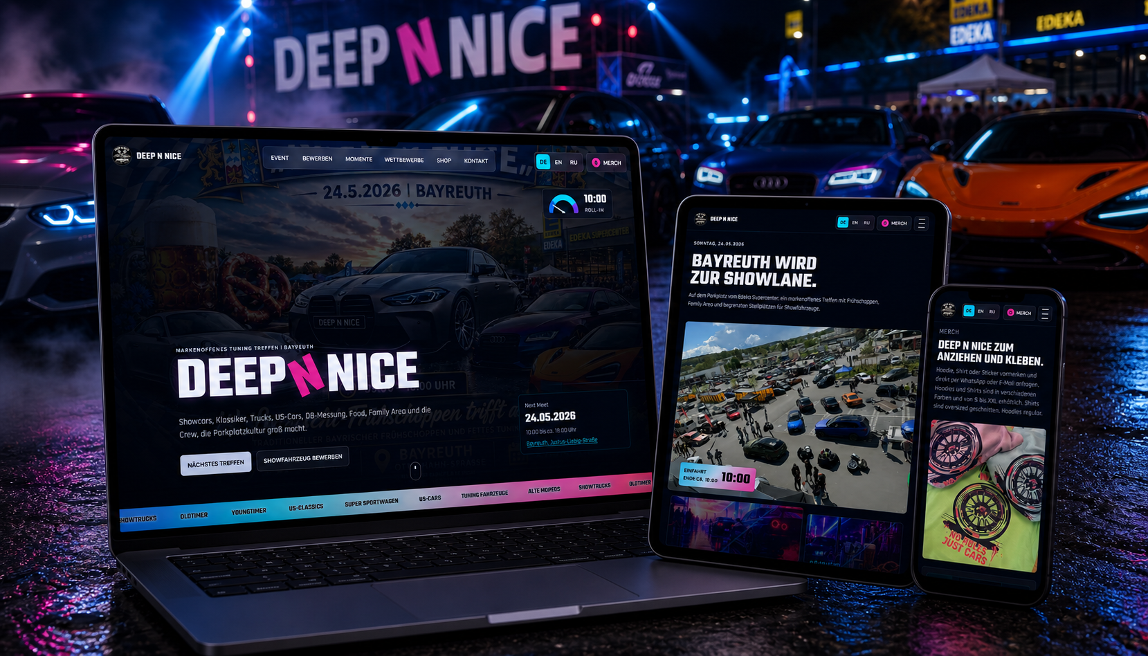 Deep N Nice responsive Website-Szene