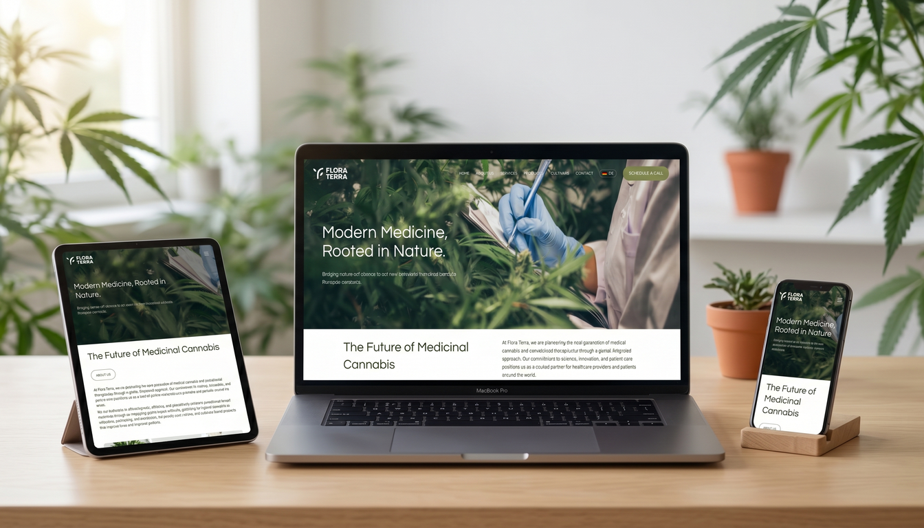 Flora Terra na laptopie, tablecie i smartfonie