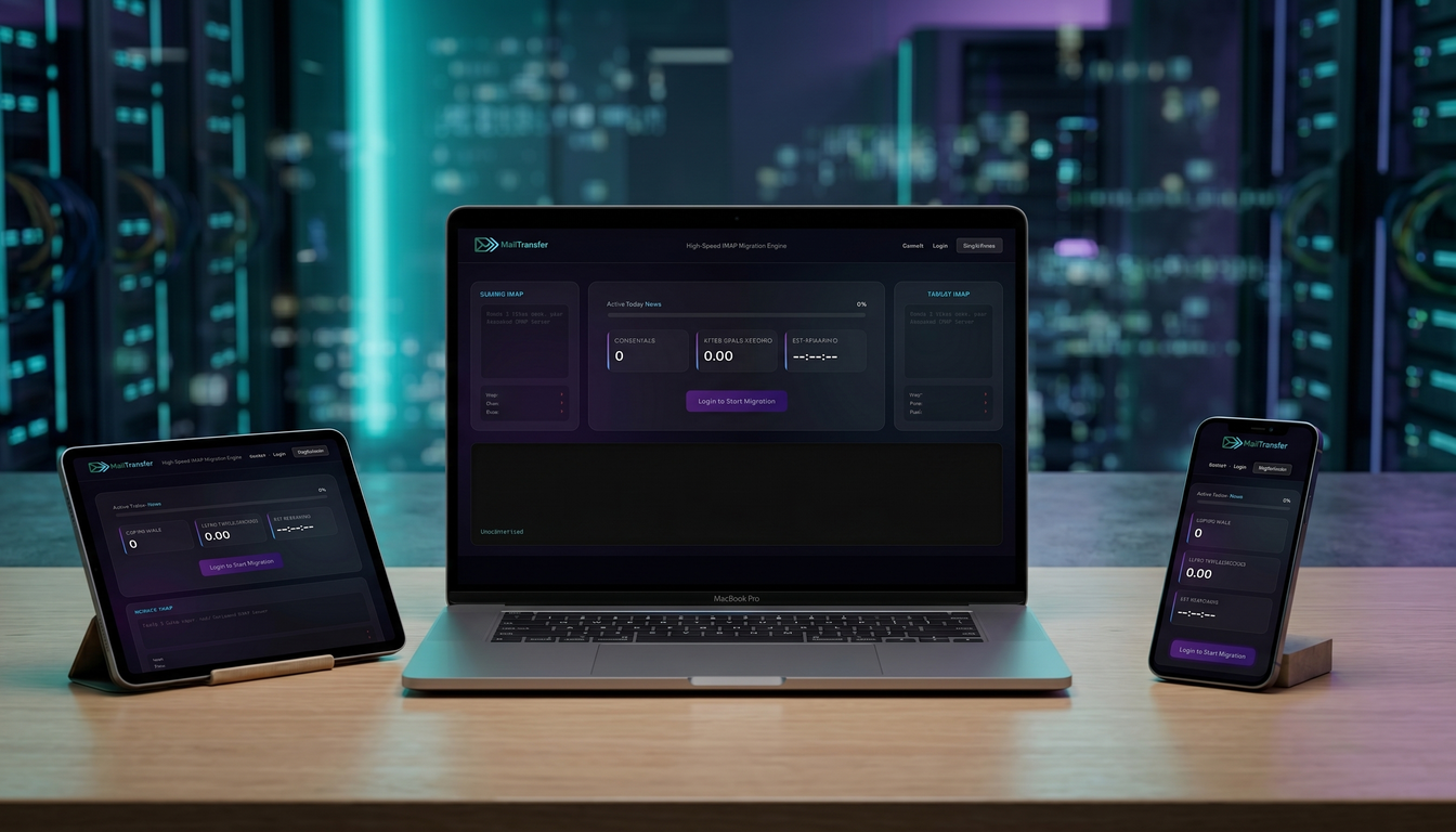 MailTransfer na laptopie, tablecie i smartfonie